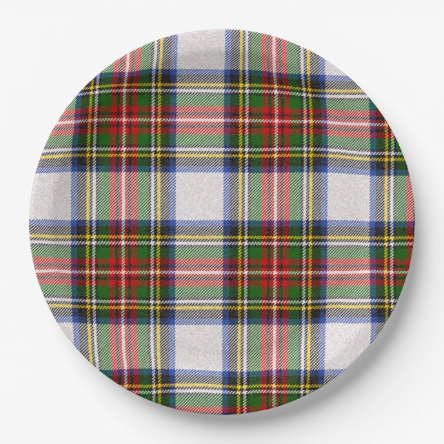 Stewart Royal Dress Plaid Scottish Pattern Paper Plate (Front)