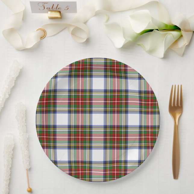 Stewart Royal Dress Plaid Scottish Pattern Paper Plate (Wedding)
