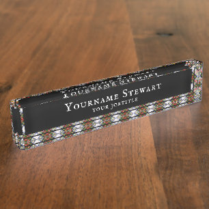 Stewart Royal Dress Scottish Clan Tartan Plaid Nameplate