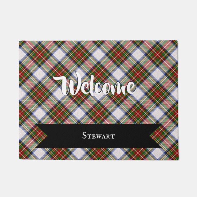 Stewart Royal Dress Scottish Tartan Plaid Pattern Doormat (Front)