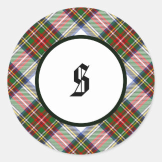 Stewart Royal Dress Tartan Clan Plaid Classic Round Sticker