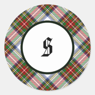 Stewart Royal Dress Tartan Clan Plaid Golf Balls Classic Round Sticker