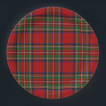 Stewart Royal Tartan Paper Plate<br><div class="desc">In the 18th century, the different Scottish patterns, the tartans, began to signify belonging to a clan. Each clan then has its own tartan which allows it to be identified by the colors and patterns in which it is dyed. Red, blue, green, yellow and white are the dominant colors of...</div>
