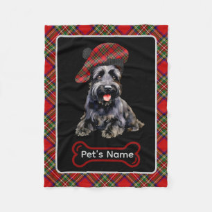 Stewart Scottie Dog Tartan Personalised Dog Fleece Blanket