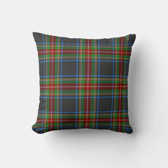 Stewart Stuart Black Clan Tartan Plaid Cushion (Front)
