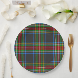 Stewart Stuart Black Clan Tartan Plaid Paper Plate