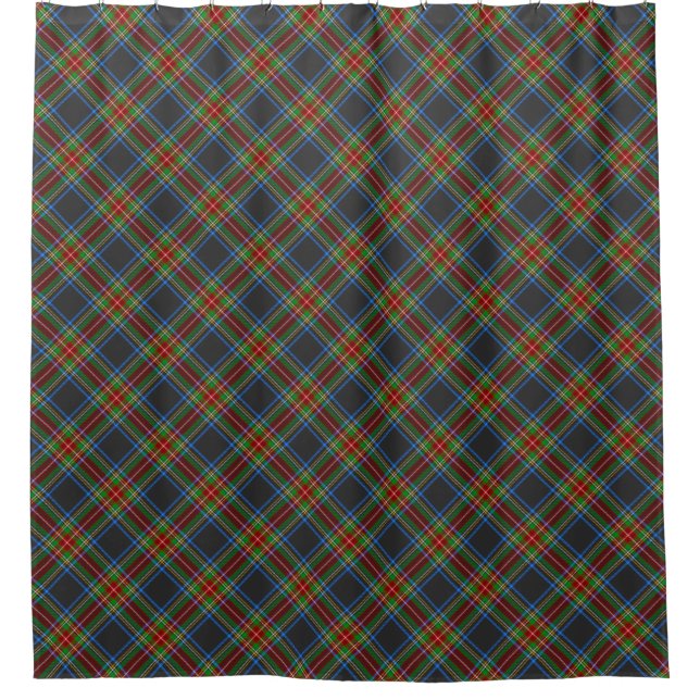 Stewart Stuart Black Clan Tartan Plaid Shower Curtain (Front)