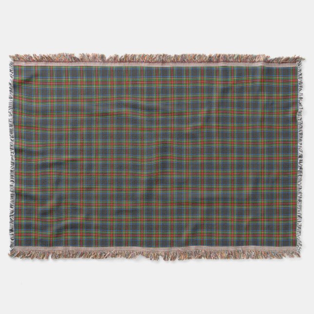 Stewart Stuart Black Clan Tartan Plaid Throw Blanket (Front)