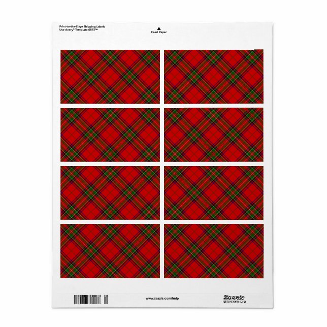 Stewart / Stuart tartan red green plaid (Full Sheet)