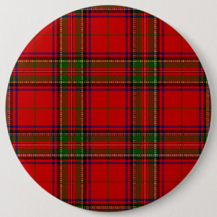 Stewart / Stuart tartan red green plaid 6 Cm Round Badge