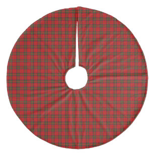 Stewart / Stuart tartan red green plaid Fleece Tree Skirt