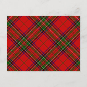 Stewart / Stuart tartan red green plaid Postcard