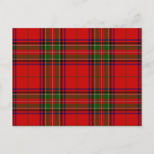 Stewart / Stuart tartan red green plaid Postcard