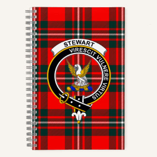 Stewart Tartan and Clan Badge Spiral Notebook