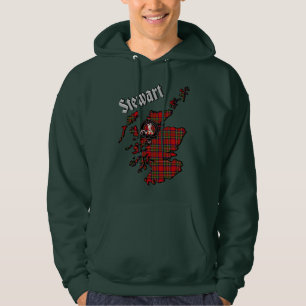 Stewart Tartan Map & Badge Hoodie