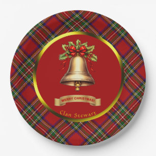 Stewart Tartan Personalised Christmas Paper Plate