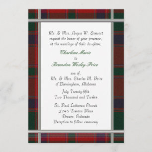 Stewart Tartan Plaid Wedding Invitation