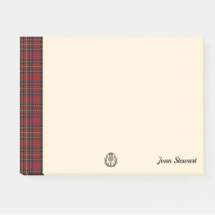 Stewart Tartan & Scottish Thistle Personalised Post-it Notes