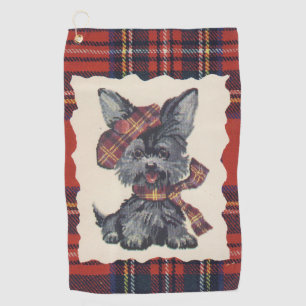 Stewart Tartan Vintage Scottie Dog Golf Towel