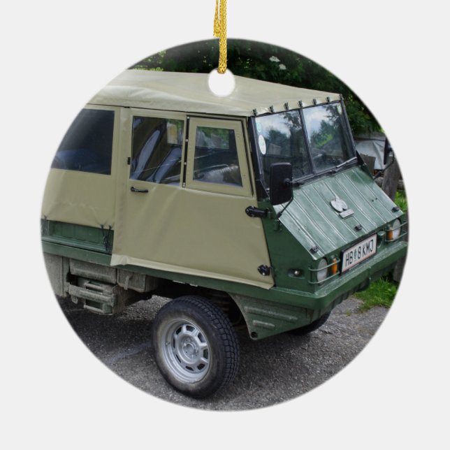 Steyr Puch Haflinger Ceramic Tree Decoration (Back)