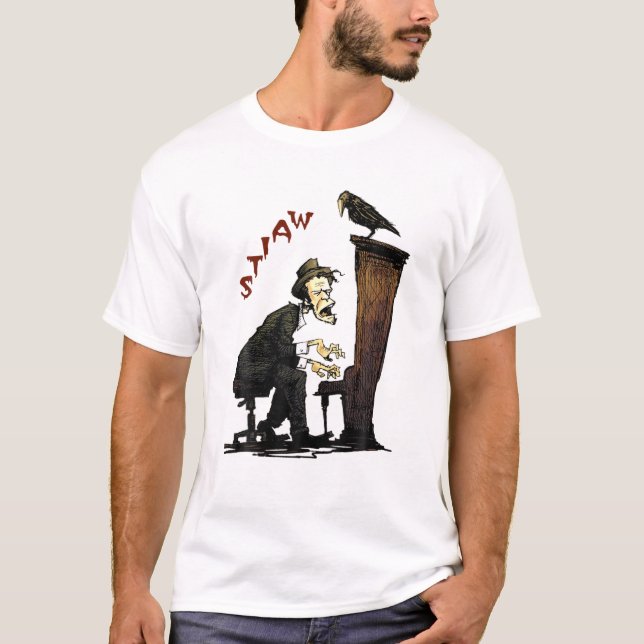 Stiaw Eagle Playing Piano Classic Tom Arts Waits Q T-Shirt (Front)