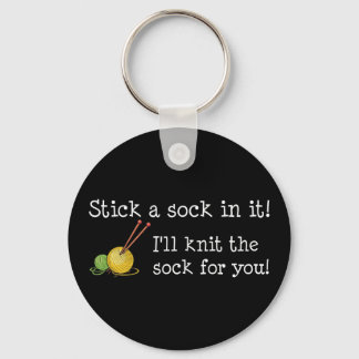 Stick a sock in it! Keychain