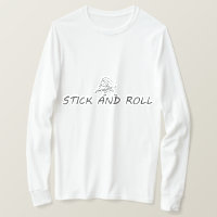 Stick  and roll, funny stick man playing guitar