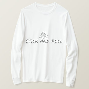 Stick and roll, funny stick man playing guitar T-Shirt