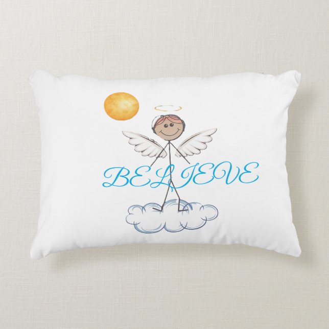 Stick Angel Believe Decorative Cushion (Front)
