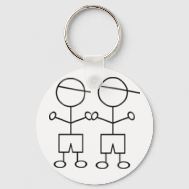 stick boy keychain twin boys (Front)