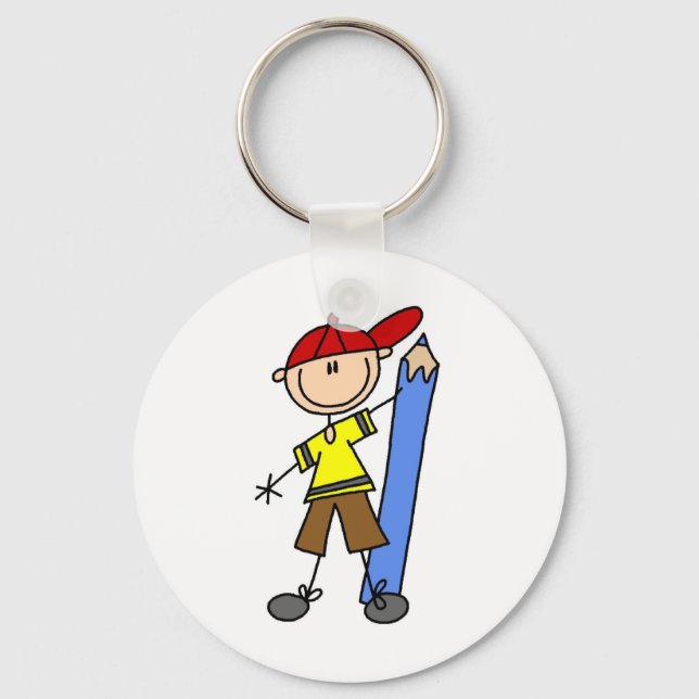 Stick Boy With Pencil Key Ring (Front)
