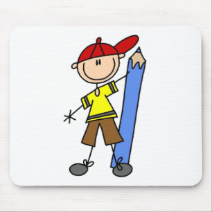 Stick Boy With Pencil Mouse Mat