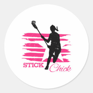 Stick Chick Womens Lacrosse  Classic Round Sticker