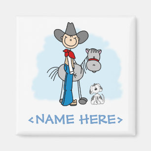 Stick Cowboy N Horse Magnet