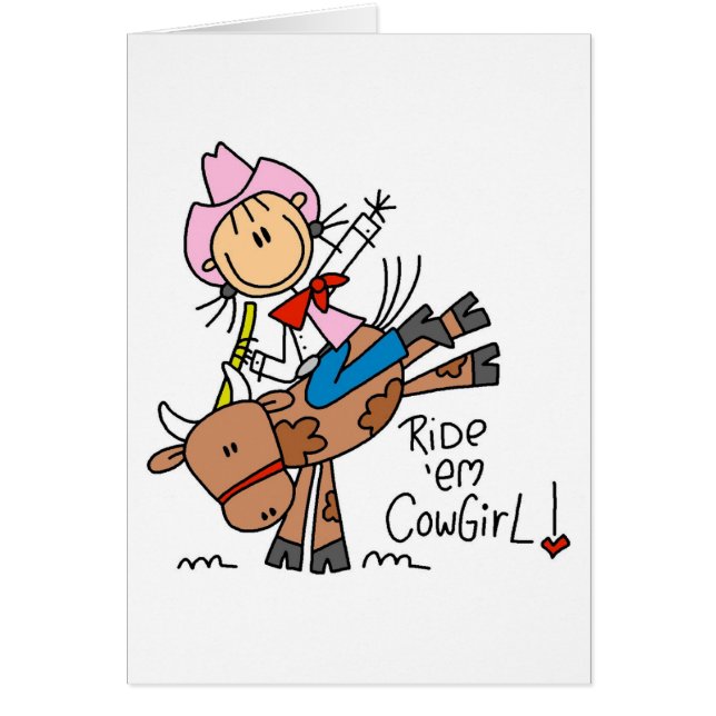 Stick  Cowgirl Riding Bull Tshirts and Gifts (Front)
