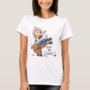 Stick  Cowgirl Riding Bull Tshirts and Gifts
