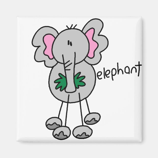 Stick Elephant Magnet (Front)