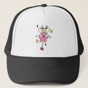 Stick Figure Angel Pink Hat