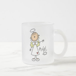 Stick Figure Angel T-shirts and Gifts Frosted Glass Coffee Mug