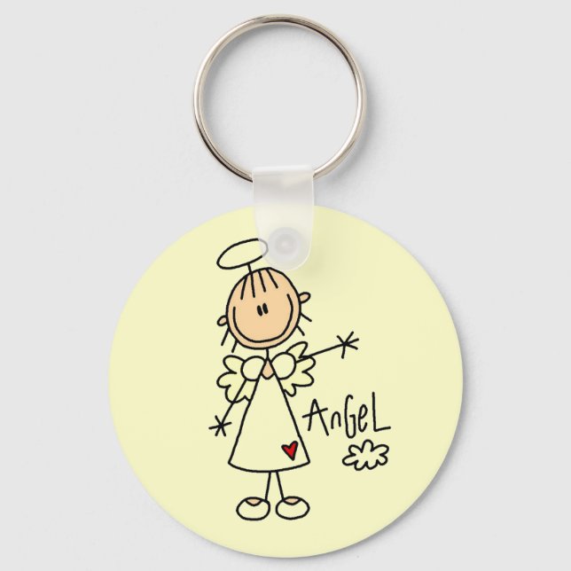 Stick Figure Angel T-shirts and Gifts Key Ring (Front)
