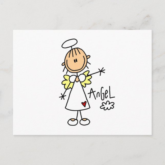 Stick Figure Angel T-shirts and Gifts Postcard (Front)
