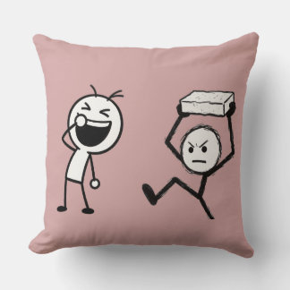 Stick Figure Argument Funny Cushion