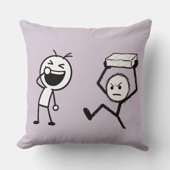 Stick Figure Argument Funny  Cushion (Front)