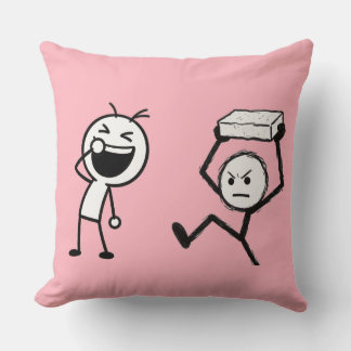 Stick Figure Argument Funny Cushion