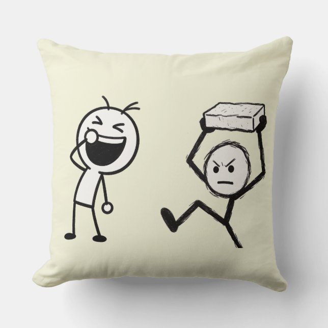 Stick Figure Argument Funny  Cushion (Front)