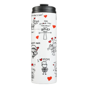 Stick Figure Art Mother Day Thermal Tumbler