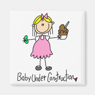 Stick Figure Baby Under Construction Magnet