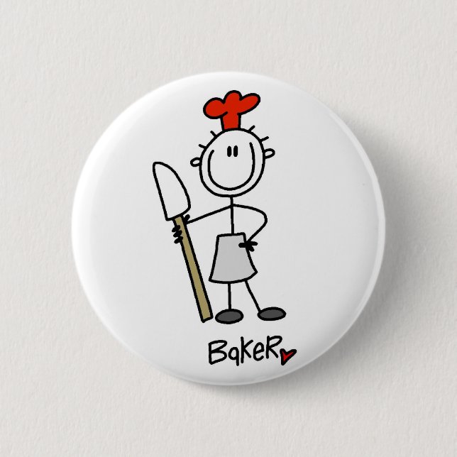 Stick Figure Baker 6 Cm Round Badge (Front)