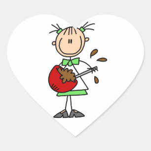Stick Figure Baker Mixing Batter Heart Sticker