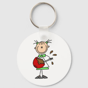 Stick Figure Baker Mixing Batter Key Ring